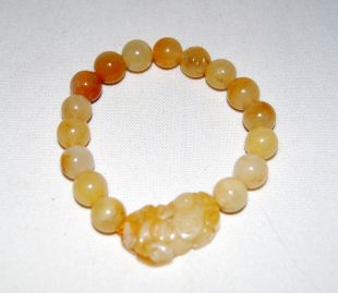 黃玉皮貅手串