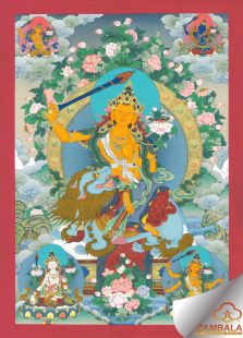 文殊師利菩薩 手繪唐卡