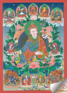 蓮花生大士 蓮師八變手繪唐卡(大)