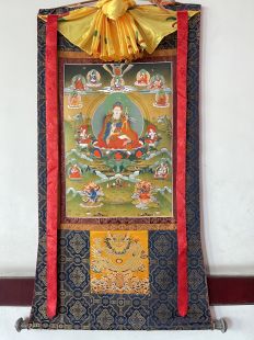 〝蓮花生大士〝〝蓮師八變〝布框印刷唐卡